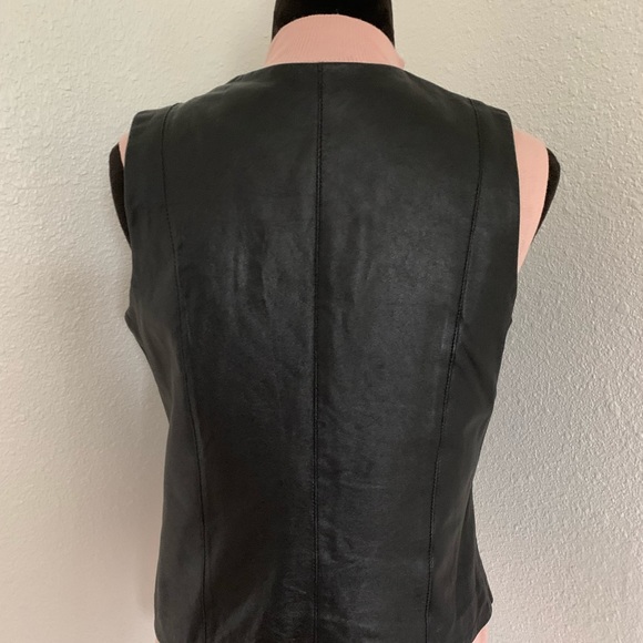 Alfani Black Leather Button Up Vest - Picture 6 of 10
